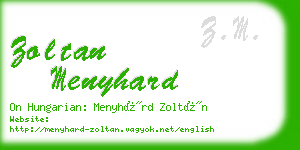 zoltan menyhard business card